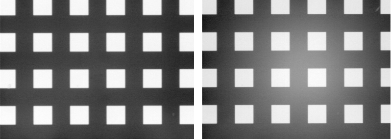 Sample Image Using a Hexa-Black Tube (left) and Anodized Extension Tube (right)